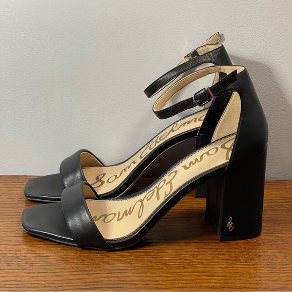 Sam Edelman Daniella Block Heel Sandal, Black Leather - Picture 8 of 14